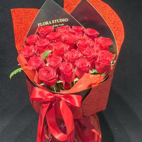 【炽恋红玫】新鲜鲜花花束 19朵红玫瑰（可备注送货时间）