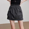 初语轻薄防晒花苞裙半身裙女休闲工装风口袋深灰短裙 商品缩略图0