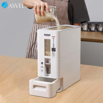 阿司倍鹭（ASVEL）米桶防虫储米箱 新款 防潮米缸 装米容器 按压自动出米 食品级6KG 商品图1