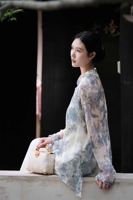 盛唐牡丹| 真丝雪纺不规则上衣 商品图9