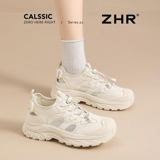 ZHR厚底内增高运动鞋女2025夏季镂空透气溯溪鞋软底户外登山鞋女 商品图5