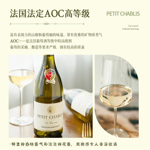 【法国进口】 法国穆德霍斯小夏布利干白葡萄酒  勃艮第AOC单一霞多丽干白葡萄酒  12%VOl 商品图3