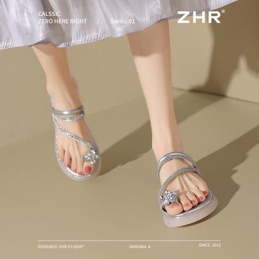 ZHR水钻凉鞋女2025新款超仙夹趾拖鞋爆款轻便两穿一脚蹬沙滩凉鞋 商品图9