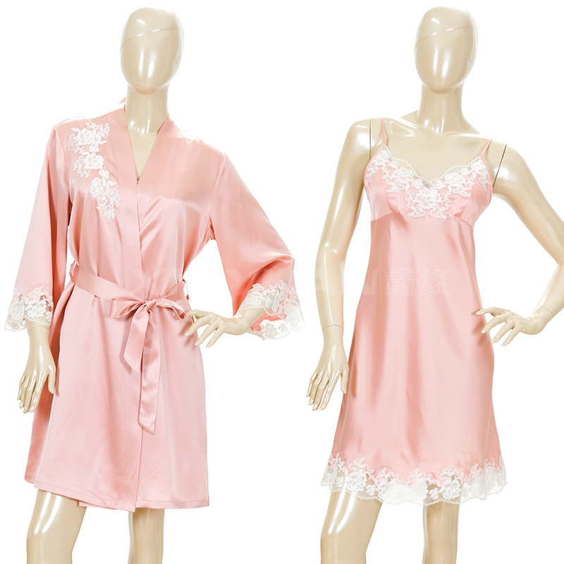 鑫缘 真丝女式双件睡袍 	HD5003