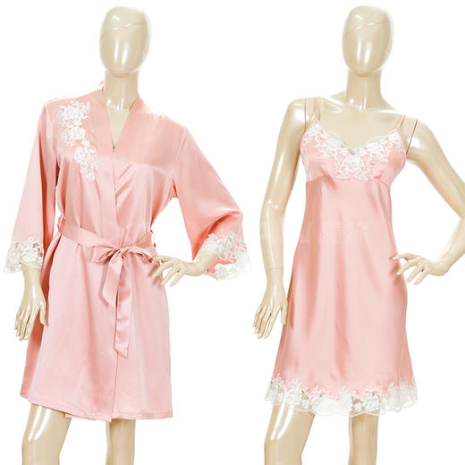 鑫缘 真丝女式双件睡袍 	HD5003 商品图0