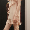 lost in echo2025夏季新款不对称精致烫钻雪纺V领活片吊带连衣裙 商品缩略图3