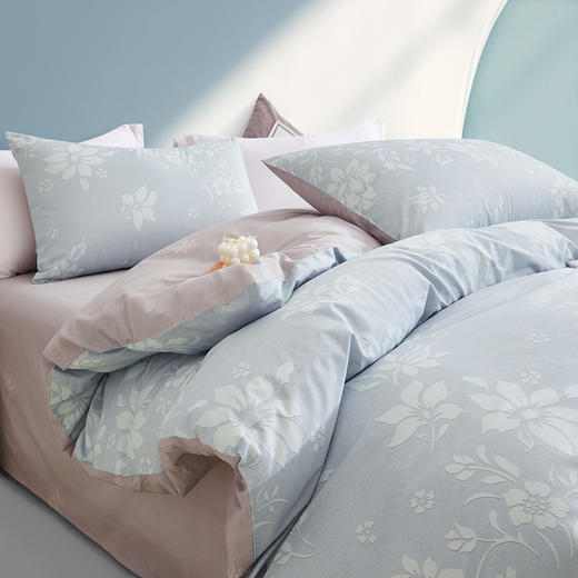 罗莱家纺淡蓝晨光全棉四件套 商品图2