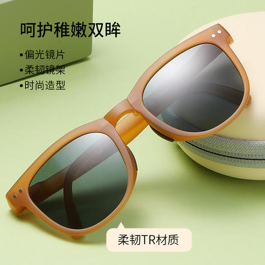 【骊佳儿童高清太阳镜偏光墨镜】儿童墨镜夹片男女小孩太阳镜防紫外线可套近视镜片户外高清偏光镜 商品图3