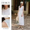 OLrain欧芮儿白色法式收腰连衣裙女夏季2025新款领口蕾丝设计长裙 商品缩略图1
