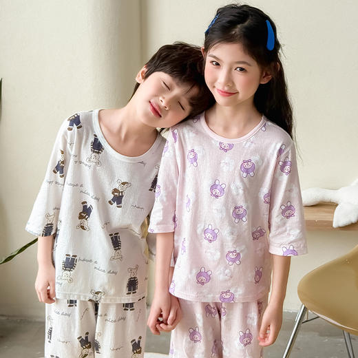 【买一送一！到手两套】可优鼠8色呼吸纯棉家居服 A类品质 纯棉面料柔软细腻透气好 全无骨缝合工艺 舒适无异感 多种可爱萌图案可选 商品图1