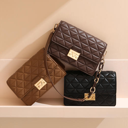 【预售3天】新款小众高级感韩系小香风菱格链条腋下小方包单肩斜挎包女包JY87416 商品图0