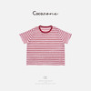 COCO ZONE 刘一一  【亚麻混纺】舒适亲肤条纹毛织短袖 CD1A0889 商品缩略图0
