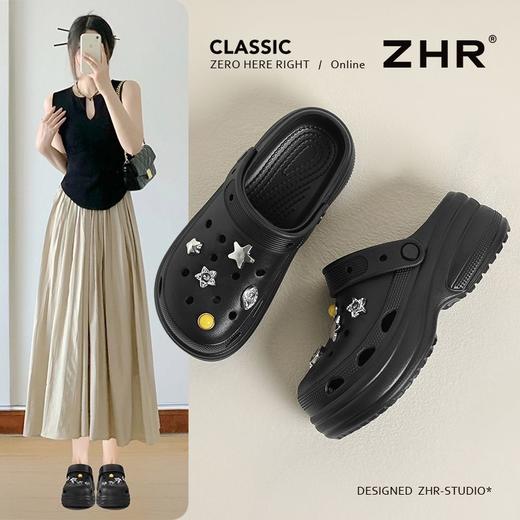 ZHR则则5CM增高厚底洞洞鞋女爆款夏季EVA底包头拖鞋女外出高颜值 商品图9