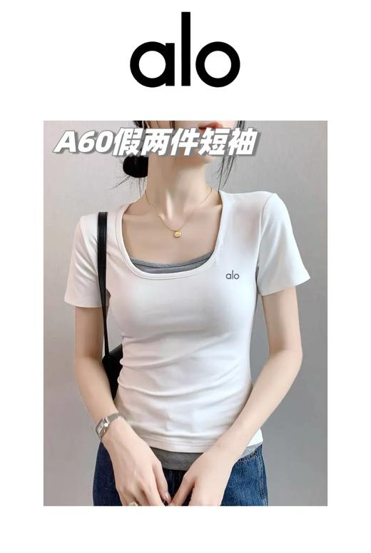2025夏季最新出口单，alo女士假两件叠穿收腰短袖T恤！ 商品图3
