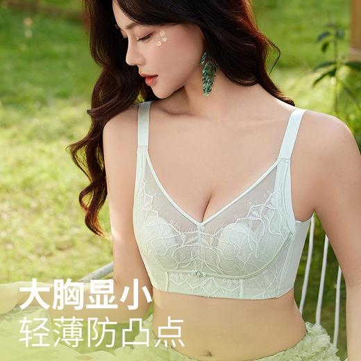【2025新款兔耳超薄内衣】女夏季薄款聚拢透气超薄不空杯大胸显小蕾丝文胸罩 商品图2