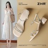 ZHR则则百搭水钻凉鞋女外穿2025夏新款仙女粗跟凉鞋一字带高跟鞋 商品缩略图0