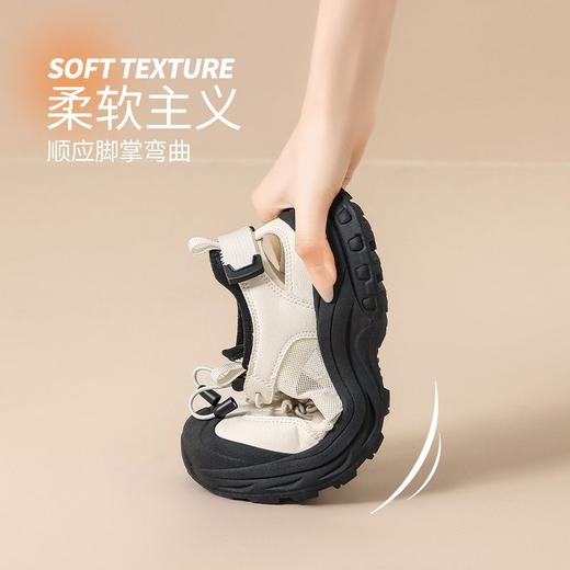 ZHR厚底内增高运动鞋女2025夏季镂空透气溯溪鞋软底户外登山鞋女 商品图2