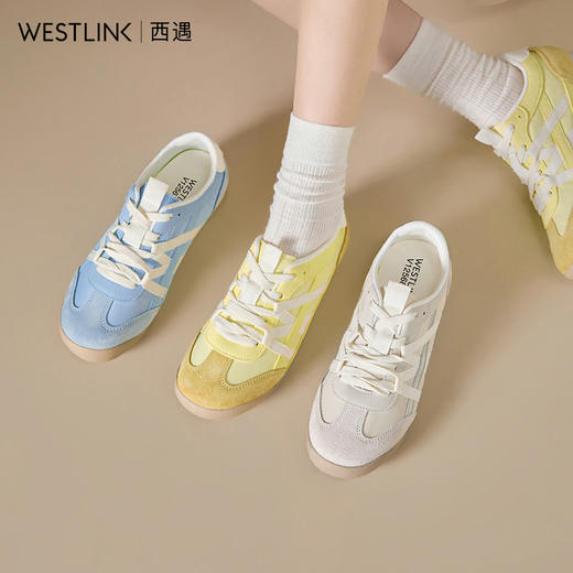 西遇芭蕾德训鞋女新款夏季薄款蓝色平底休闲鞋轻便薄底运动鞋V1256853 商品图0