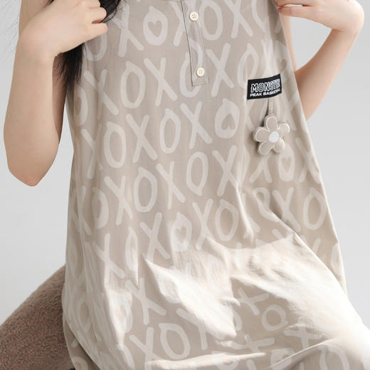 女士夏季针织吊带连衣裙家居裙室内外穿居家服睡裙【A51633】 商品图1
