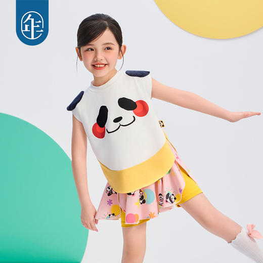 年衣25年夏季新款A字裙公主可爱卡通儿童裙子盼达多多短裙 商品图2