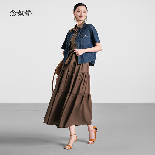 【商场同款】CND5576 “ 咖梦长裙 ” 帽袖假两件连衣裙 轻盈灵动 显高显瘦 商品图5