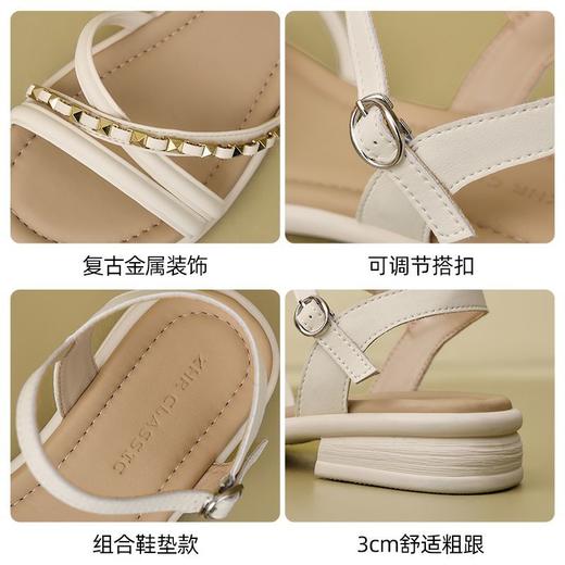 ZHR则则超软轻便凉鞋女2025夏季新款网红洋气ins女鞋高级矮跟凉鞋 商品图3