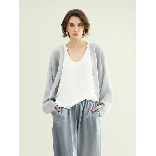 COCOBELLA重工对丝梅子色短外套女夏蝙蝠袖遮阳开衫SC7077-3 商品图3