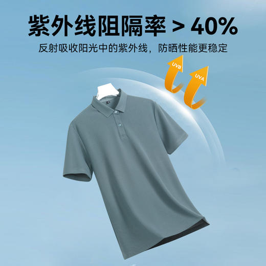 占姆士无痕POLO衫男女夏季六角珠地冰丝7A抗菌翻领短袖T恤占姆士衫 商品图3