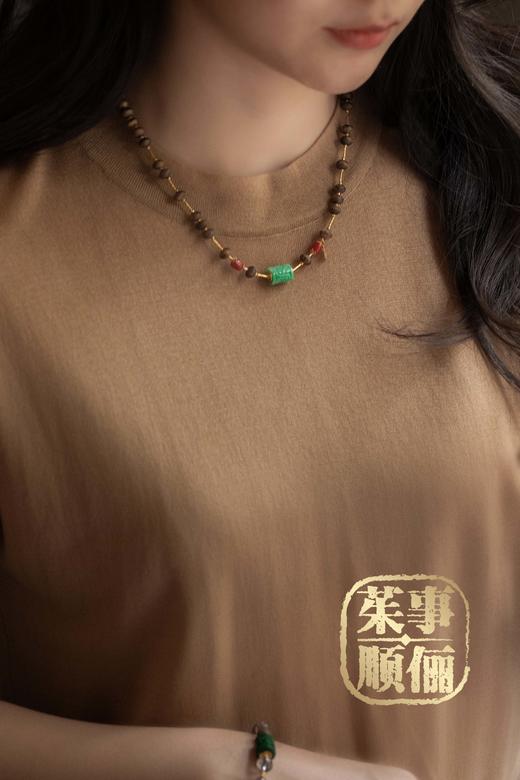 【茱事顺俪】18K黄金翡翠沉香项链 商品图5