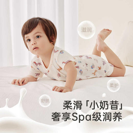 英氏婴儿衣服牛奶丝抗菌连体衣短袖爬服2025夏季新品YLABJ2R001A YLABJ2R002A 商品图1