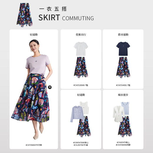 【商场同款】CNS5567 “ 步步生花半裙 ”明媚的色彩让人心生愉悦 花型半裙 商品图3