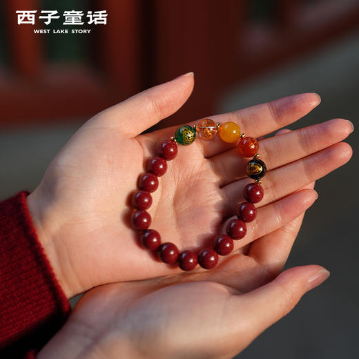 【灵隠景区直发】五路财神手串天然紫金砂黄水晶手串转运本命年情侣手链礼物   3-5天发货 商品图3