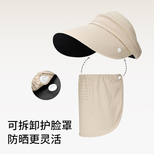 丁摩 夏季遮阳帽防晒面罩护全脸防紫外线透气太阳护颈空顶可拆卸5ZF-290 商品图2
