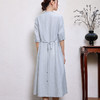 玳莎天丝亚麻小立领连衣裙  FB35103 商品缩略图2