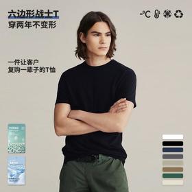 【六边形战士T】40支长绒棉索罗娜sorona凉感抗皱纯色男女短袖T恤