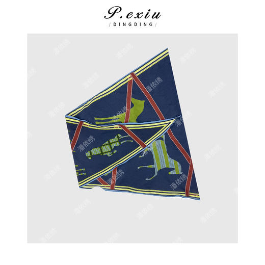 百变造型手工卷边色织菱形洋气时髦丝巾SJ1666 商品图2