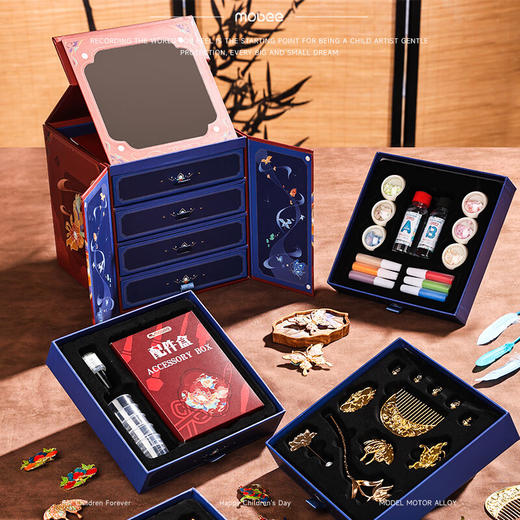 【六一好礼】mobee非遗螺钿手工diy材料包发簪首饰胸针礼品盒套装 商品图3