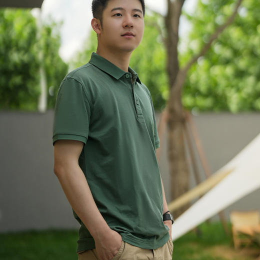 IGUANA 凉感系列 男士polo衫黑科技5A级物理抗菌 新疆长绒棉 夏季莫代尔速干冰感上衣商务休闲百搭翻领短袖T恤IGJP8812 商品图2