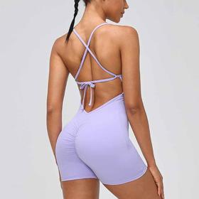 跃牌【欲动春风】系列 连体瑜伽服女紧身跑步健身衣系带一体式连体衣52158