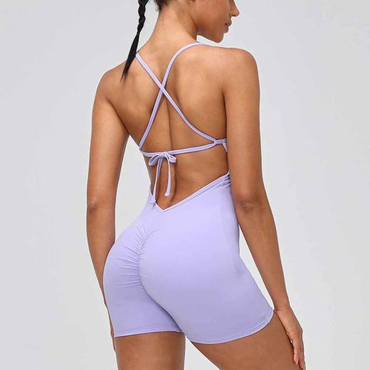 跃牌【欲动春风】系列 连体瑜伽服女紧身跑步健身衣系带一体式连体衣52158 商品图0