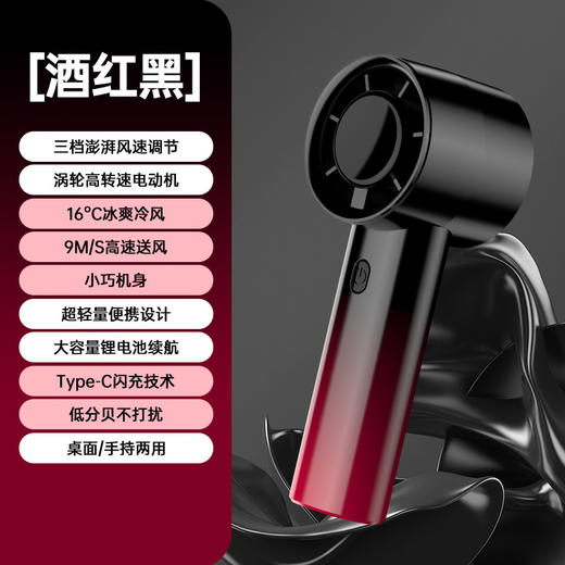 【清凉神器🔥随时随地降温】25年新款手持风扇💨3档大风力+Type-C快充⚡小巧便携，9m/s高速冷风直击夏日闷热！25年新款手持风扇 户外大风力3档 冰冷调节便携小巧USB充电式小风扇 商品图6