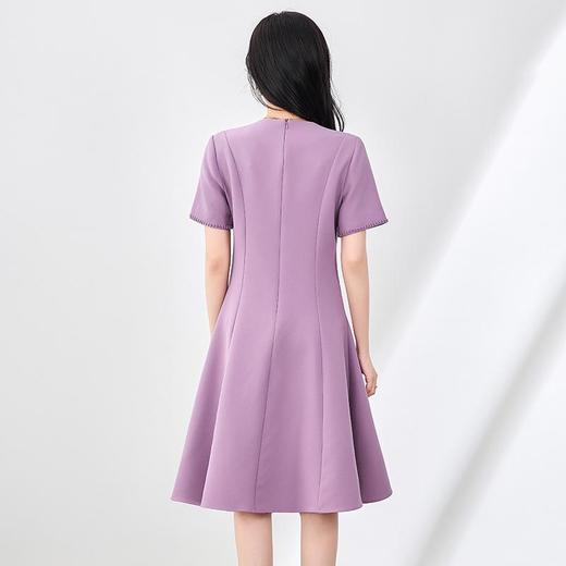 「高货wl」全新升级【铂金会员358/天猫479/差价121】(10113)洛诗琳优雅通勤钉珠连衣裙2025气质修身显瘦收腰大摆裙子 商品图3