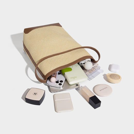 【预售3天】韩系草编包女2025新款时尚洋气撞色编织水桶包百搭斜挎包ASL-7272-6 商品图3