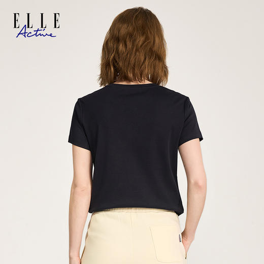ELLE Active圆领短袖T恤女夏季新款休闲时尚字母印花舒适上衣百搭 商品图7