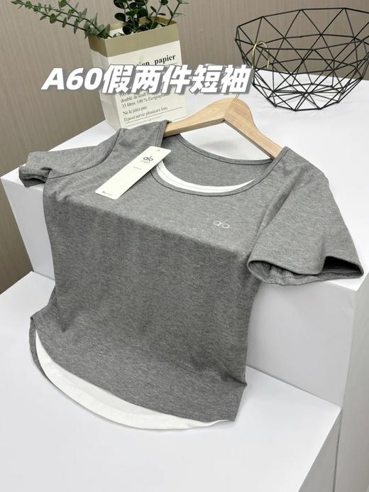 2025夏季最新出口单，alo女士假两件叠穿收腰短袖T恤！ 商品图5