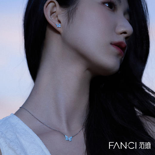 Fanci范琦蝶光耳钉女银耳饰新款夜光蝴蝶礼物送闺蜜女生 商品图3
