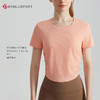 DENLUS速干运动上衣褶皱收腰修身显瘦圆领薄款透气瑜伽短袖健身T恤DY66180 商品缩略图11