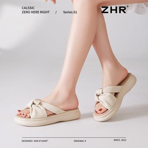 ZHR则则简约蝴蝶结厚底拖鞋女2025夏季新款时尚舒适透气防滑鞋子 商品图5