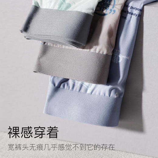 美思 3条装桑蚕丝底裆无痕印花冰丝男士内裤 【MS】 商品图2