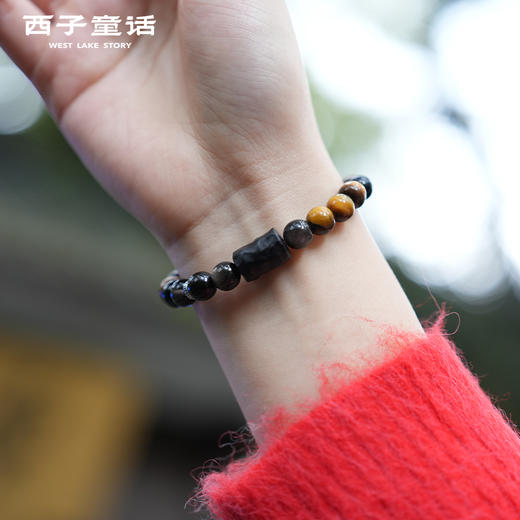 【灵隠景区直发】【男款】黑曜石手串天然黑曜石男士好运转运手串手   3-5天发货 商品图0